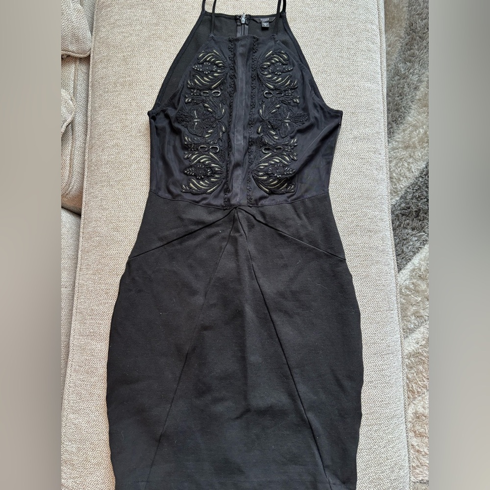 GUESS Elegant Black Halter Dress